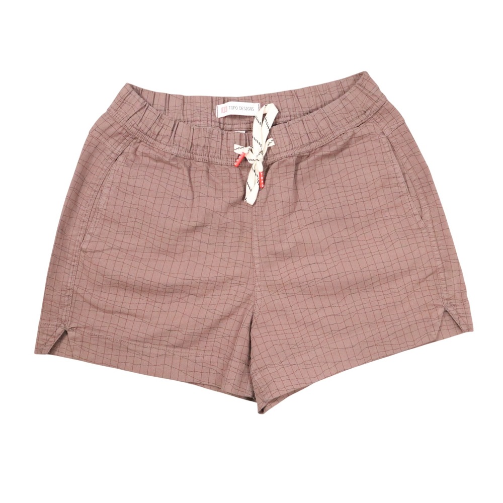 Topo Designs Dirt Shorts Womens S Rose Grid 2024 Organic Cotton Hiking Gorpcore